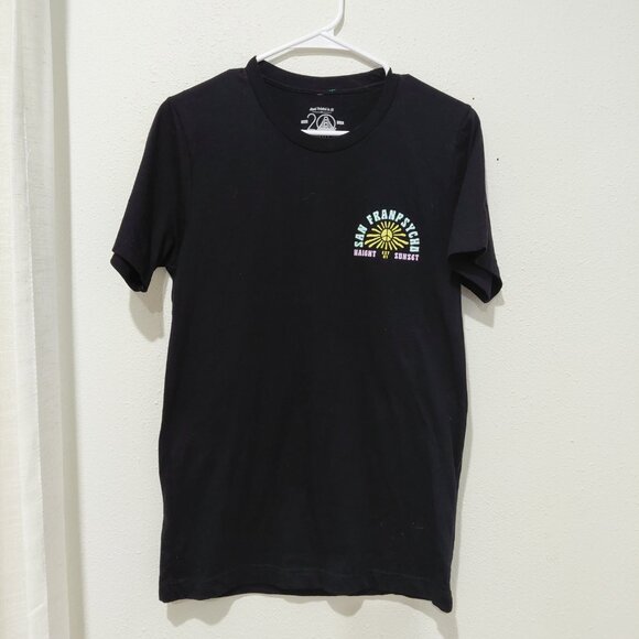 San Franpsycho Small Top T-Shirt Graphic Black Cotton - Picture 2 of 6